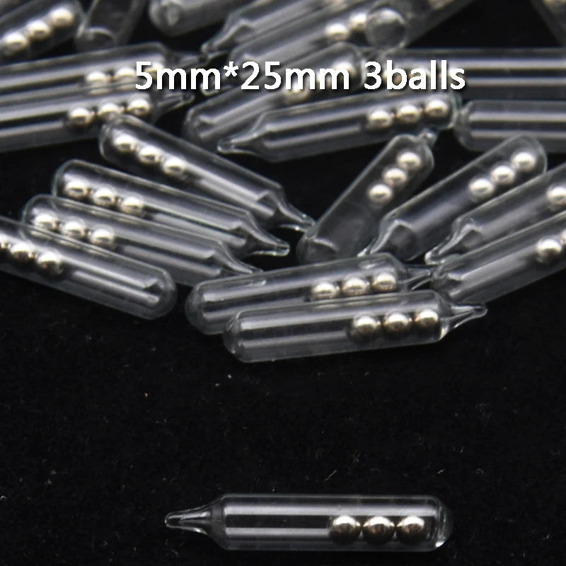 30pcs/lot 3mm 4mm 5mm Lure Jig Rattles for soft bait Glass Tube Rattle Shake Attract Fly Tie Tying Fishing accessories