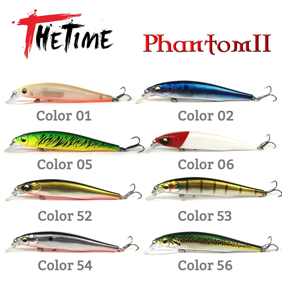 2PCS Phantom II 19g Suspend Minnow Lure 110mm Long Casting Suspension Jerkbait Wobbler Artificial Baits Fishing For Bass Trout