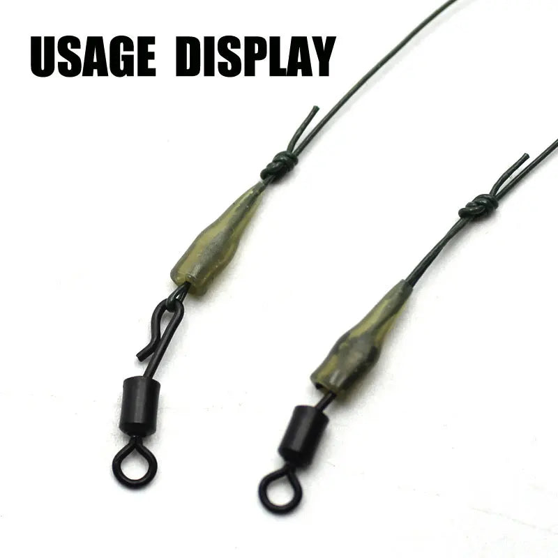 50pcs carp fishing accessories mini anti tangle sleeves d rig kicker hook angle anligners for carp hair rigs swivel end tackle