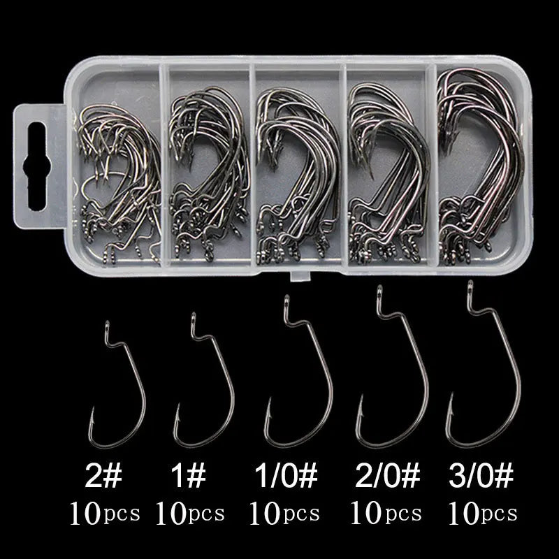 AS 50pcs/lot Texan Hooks Fishing Soft Worm Hooks High Carbon Steel Wide Super Lock Fishhooks Lure Softjerk Hooks Fishing Tackle - Fishing Hooks from Linloft.