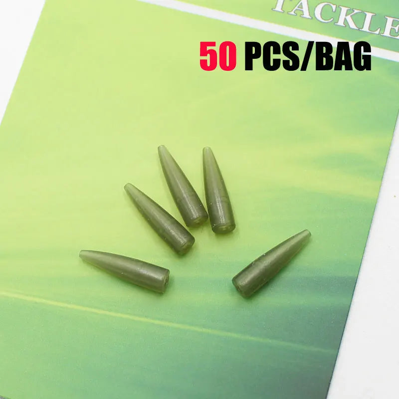 50pcs carp fishing accessories mini anti tangle sleeves d rig kicker hook angle anligners for carp hair rigs swivel end tackle