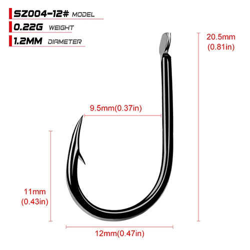 High-Carbon Single Jig Hooks, 100-Pack - Fishing Hooks from Linloft.