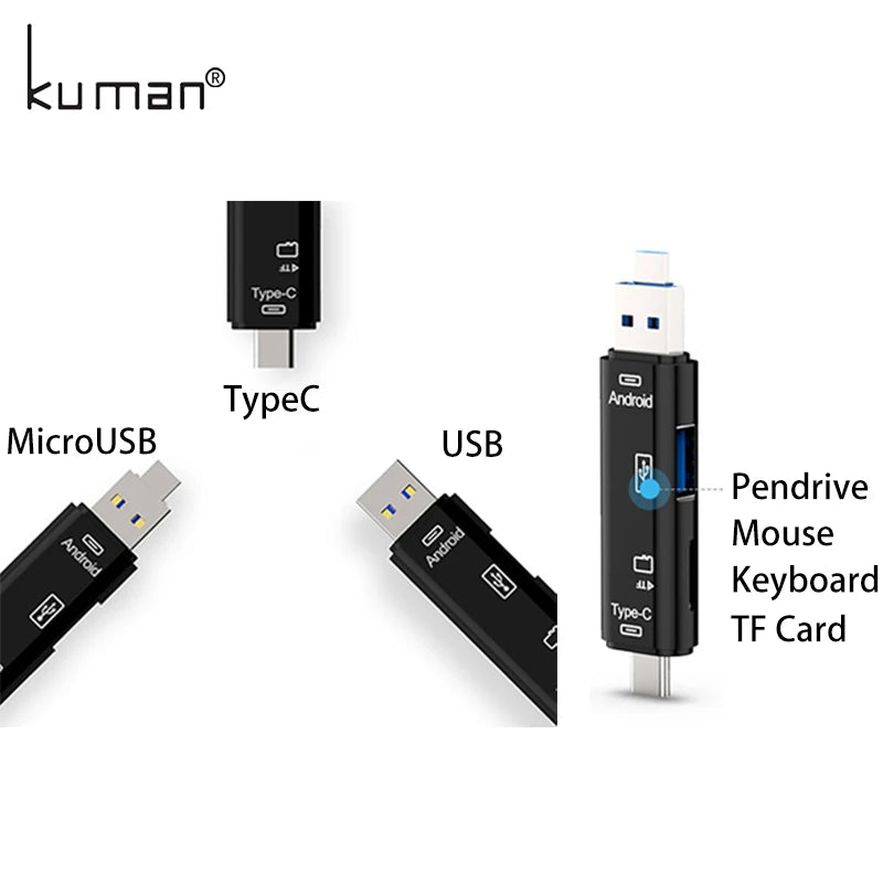Original 2.0 OTG Card Reader USB MicroUSB TypeC Interface with Micro SD USB TF Card Slot Flash Memory Card Reader for Phone Y211 - Electronics & Accessories from Linloft.