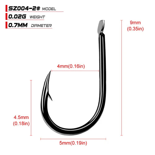 High-Carbon Single Jig Hooks, 100-Pack - Fishing Hooks from Linloft.