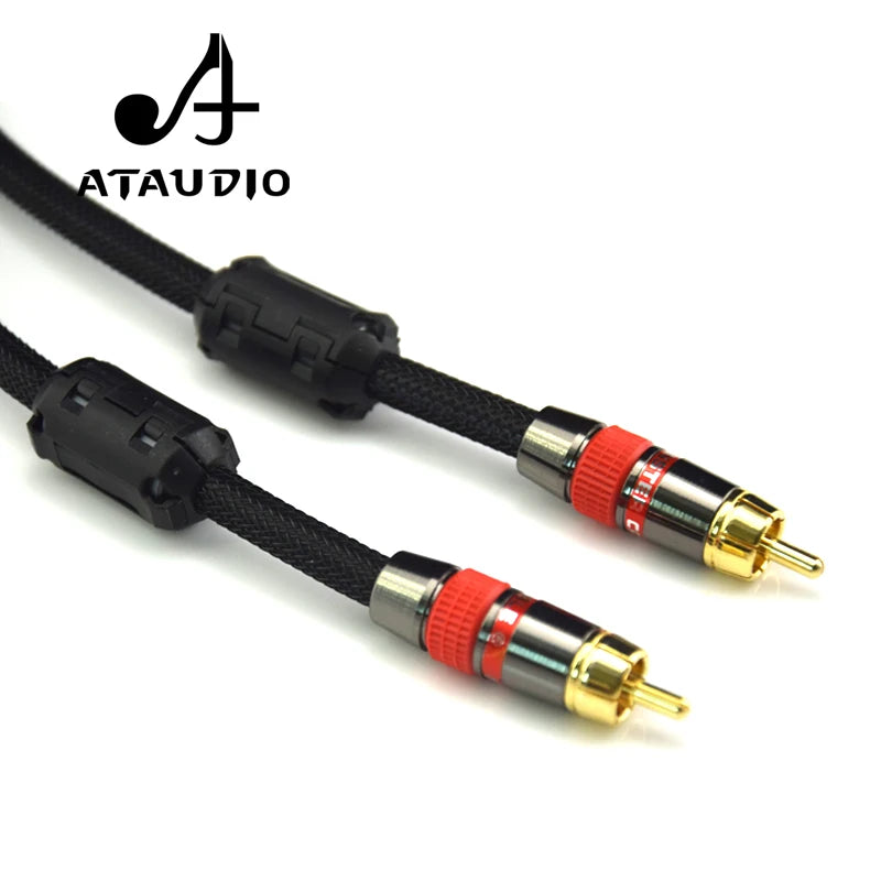 ATAUDIO 4N OFC 75ohm Hifi Digital Coaxial Audio Video Rca Cable Hi-end RCA to RCA Male Subwoofer Audio Cable 1m 2m