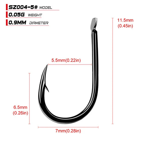 High-Carbon Single Jig Hooks, 100-Pack - Fishing Hooks from Linloft.