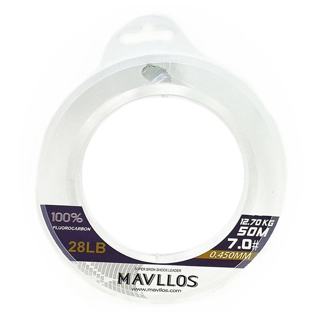 Mavllos 100% 100M Fluorocarbon Fishing Line Carp Super Strong  Leader Carbon Fiber Saltwater Fly Fishing Line Monofilament Lines