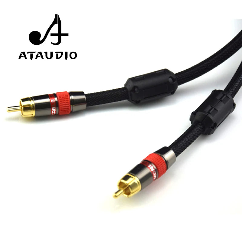 ATAUDIO 4N OFC 75ohm Hifi Digital Coaxial Audio Video Rca Cable Hi-end RCA to RCA Male Subwoofer Audio Cable 1m 2m