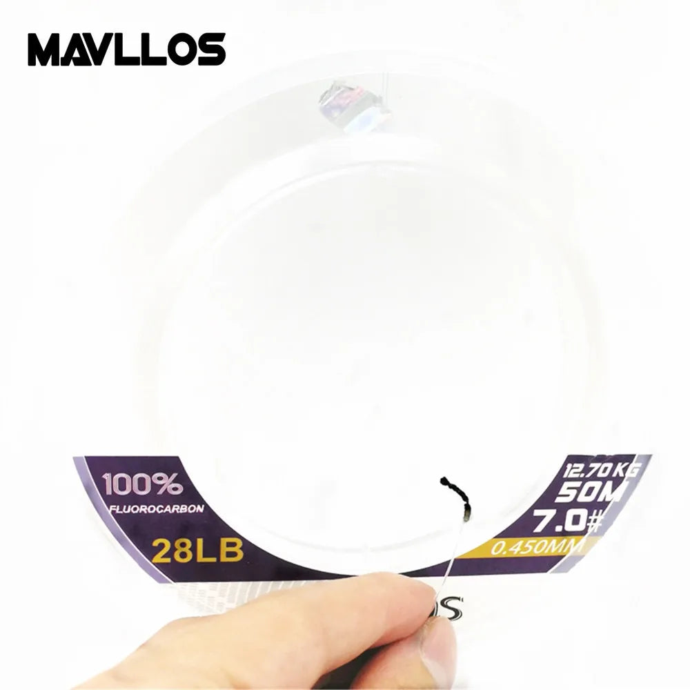 Mavllos 100% 100M Fluorocarbon Fishing Line Carp Super Strong  Leader Carbon Fiber Saltwater Fly Fishing Line Monofilament Lines