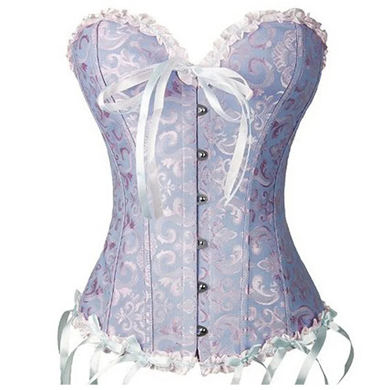 Miss Moly Brown Sexy Corsets and Bustiers Steampunk Corset Top Waist Tummyr Gothic Clothing Corselet Brocade Zip Patchwork S-2XL - Apparel & Accessories from Linloft.