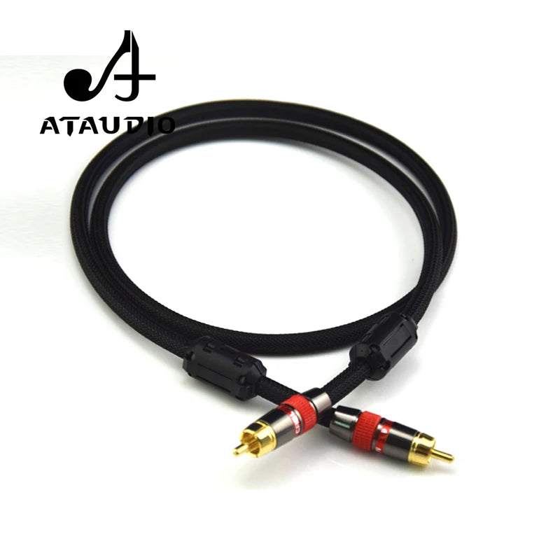 ATAUDIO 4N OFC 75ohm Hifi Digital Coaxial Audio Video Rca Cable Hi-end RCA to RCA Male Subwoofer Audio Cable 1m 2m