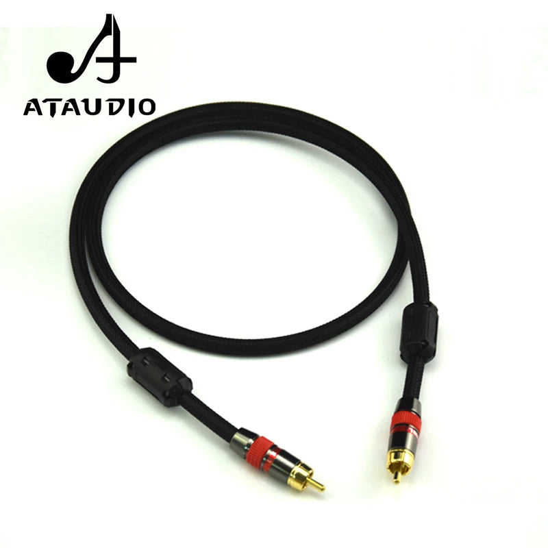 ATAUDIO 4N OFC 75ohm Hifi Digital Coaxial Audio Video Rca Cable Hi-end RCA to RCA Male Subwoofer Audio Cable 1m 2m