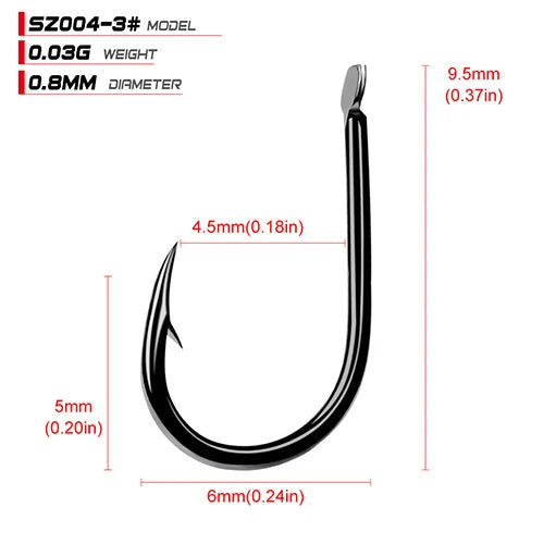 High-Carbon Single Jig Hooks, 100-Pack - Fishing Hooks from Linloft.