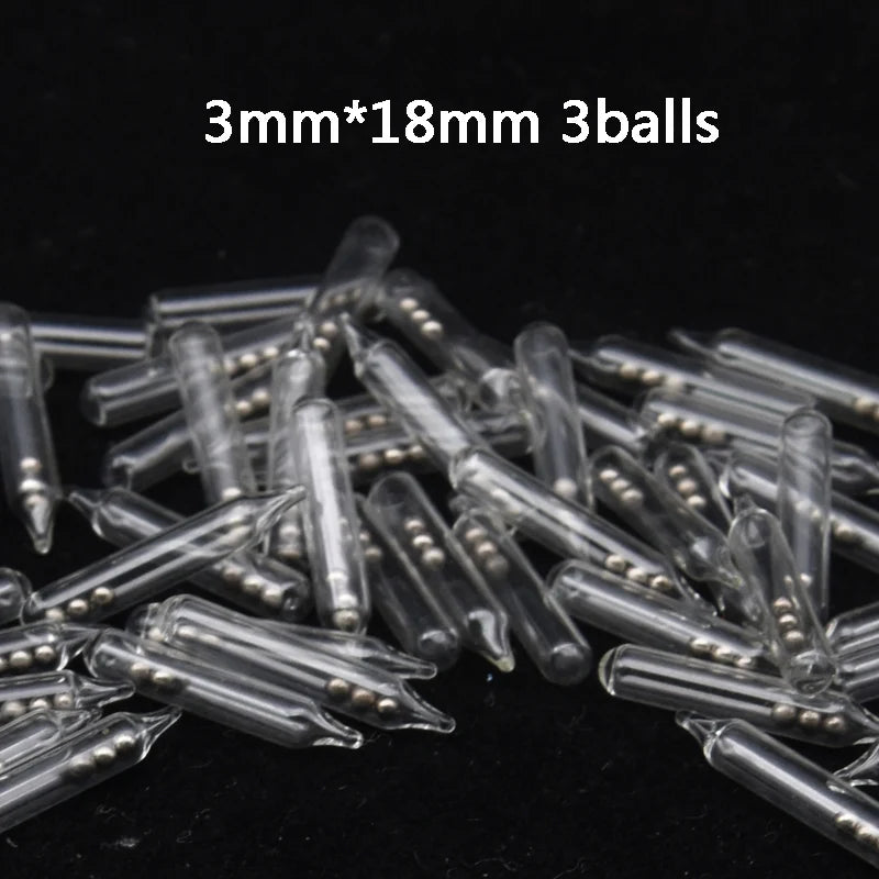 30pcs/lot 3mm 4mm 5mm Lure Jig Rattles for soft bait Glass Tube Rattle Shake Attract Fly Tie Tying Fishing accessories