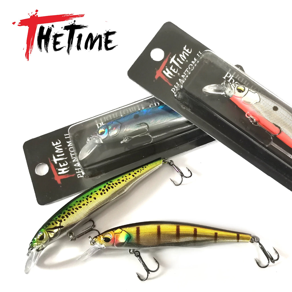 2PCS Phantom II 19g Suspend Minnow Lure 110mm Long Casting Suspension Jerkbait Wobbler Artificial Baits Fishing For Bass Trout