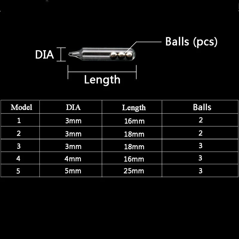 30pcs/lot 3mm 4mm 5mm Lure Jig Rattles for soft bait Glass Tube Rattle Shake Attract Fly Tie Tying Fishing accessories