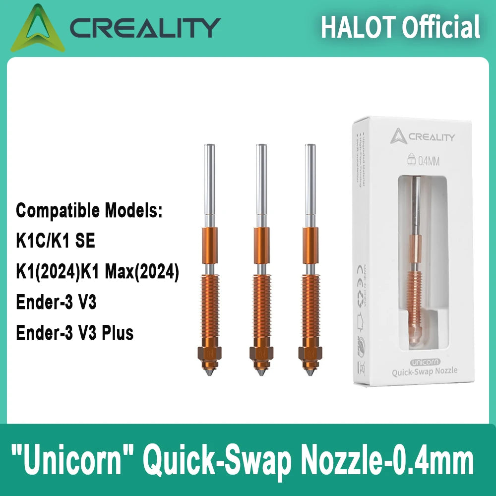 Creality 'Unicorn' Quick-Swap 0.4mm Nozzle for Creality K1 Max /K1C/K1 SE / Ender-3 V3 / Ender-3 V3 Plus