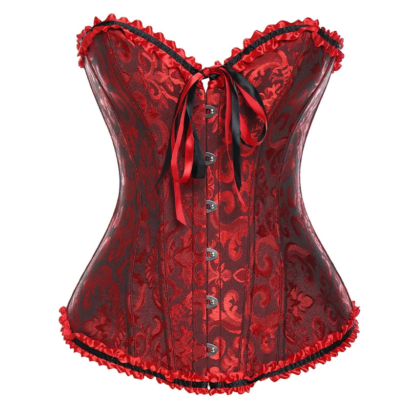 Miss Moly Brown Sexy Corsets and Bustiers Steampunk Corset Top Waist Tummyr Gothic Clothing Corselet Brocade Zip Patchwork S-2XL - Apparel & Accessories from Linloft.