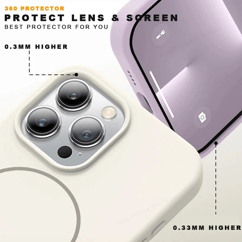 Magnetic Phone Case For iPhone 15 14 16 Plus 12 13 17 18 Pro Max Air Shockproof Silicone Cover For Magsafe Wireless Charge Cases