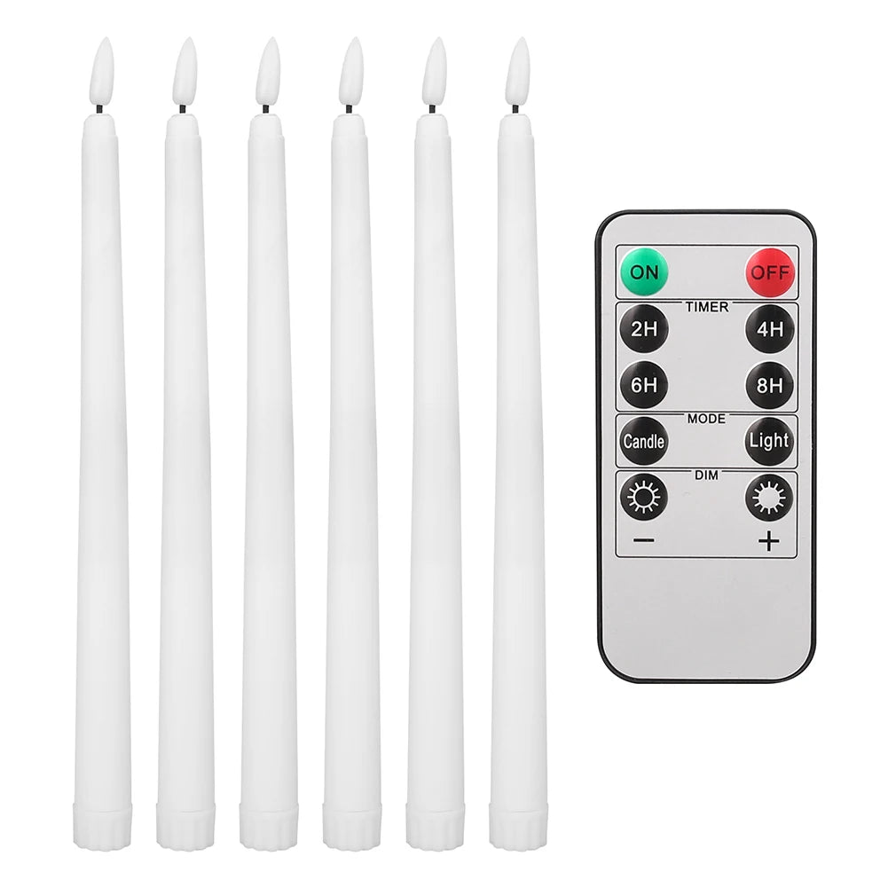Flameless Taper Candles with Remote Control Flickering LED Candles Taper Warm White Light LED Candlesticks for Christmas Wedding - Seasonal & Holiday from Linloft.