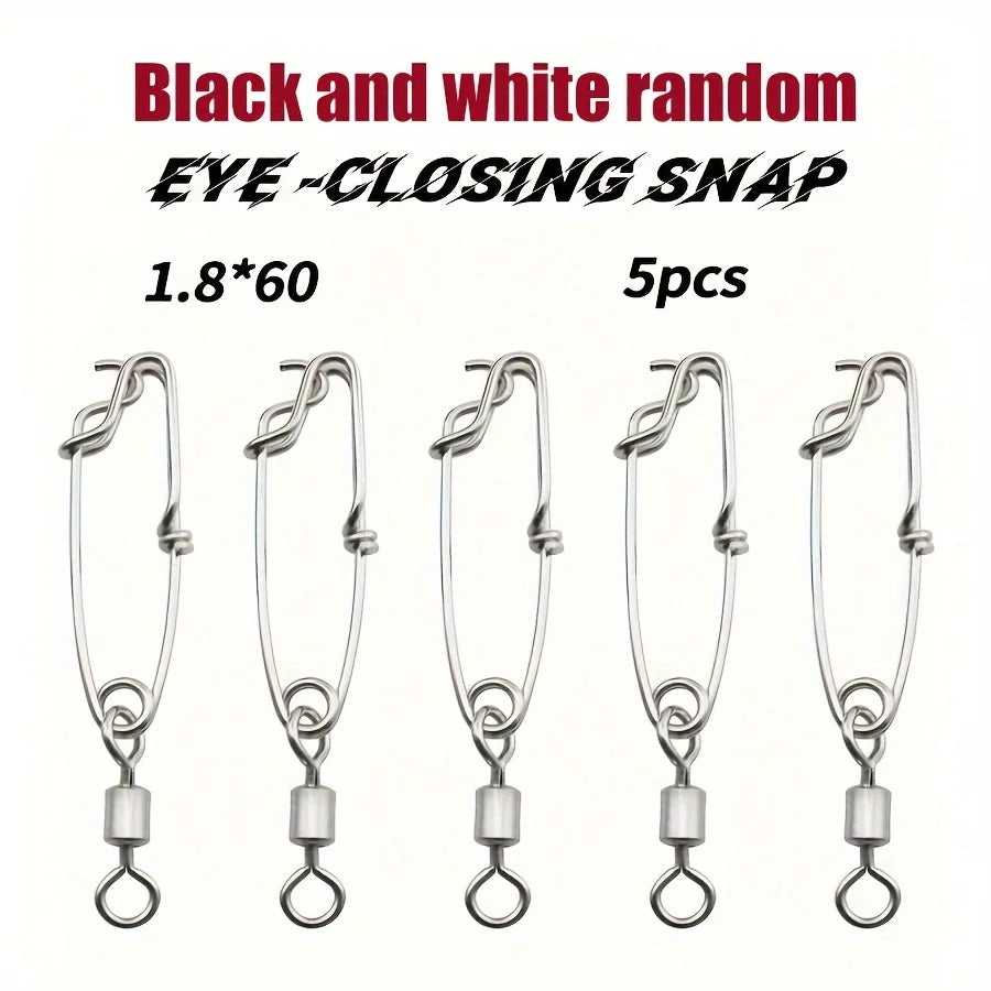 5pcs Longline Fishing Swivel Snap, Stainless Steel Longline Snap Swivels, Fishing Accessories, Eye-opening And Eye Closing Pin - Fishing Tackle from Linloft.