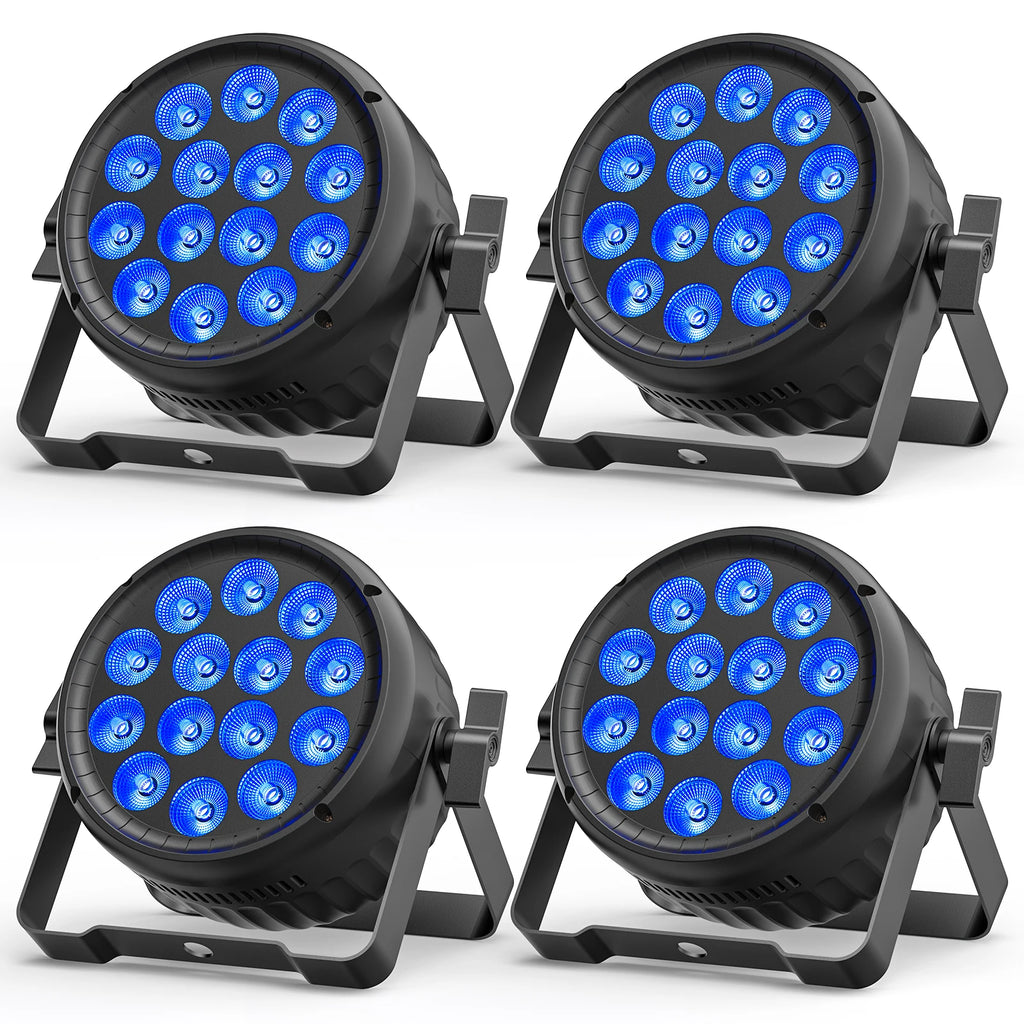 Yiflamefly 4Pcs/Set 180W Par Lights 14X15W RGBW LED Stage Lights DMX DJ Lights For Party Event Wedding Holiday Bar Christmas