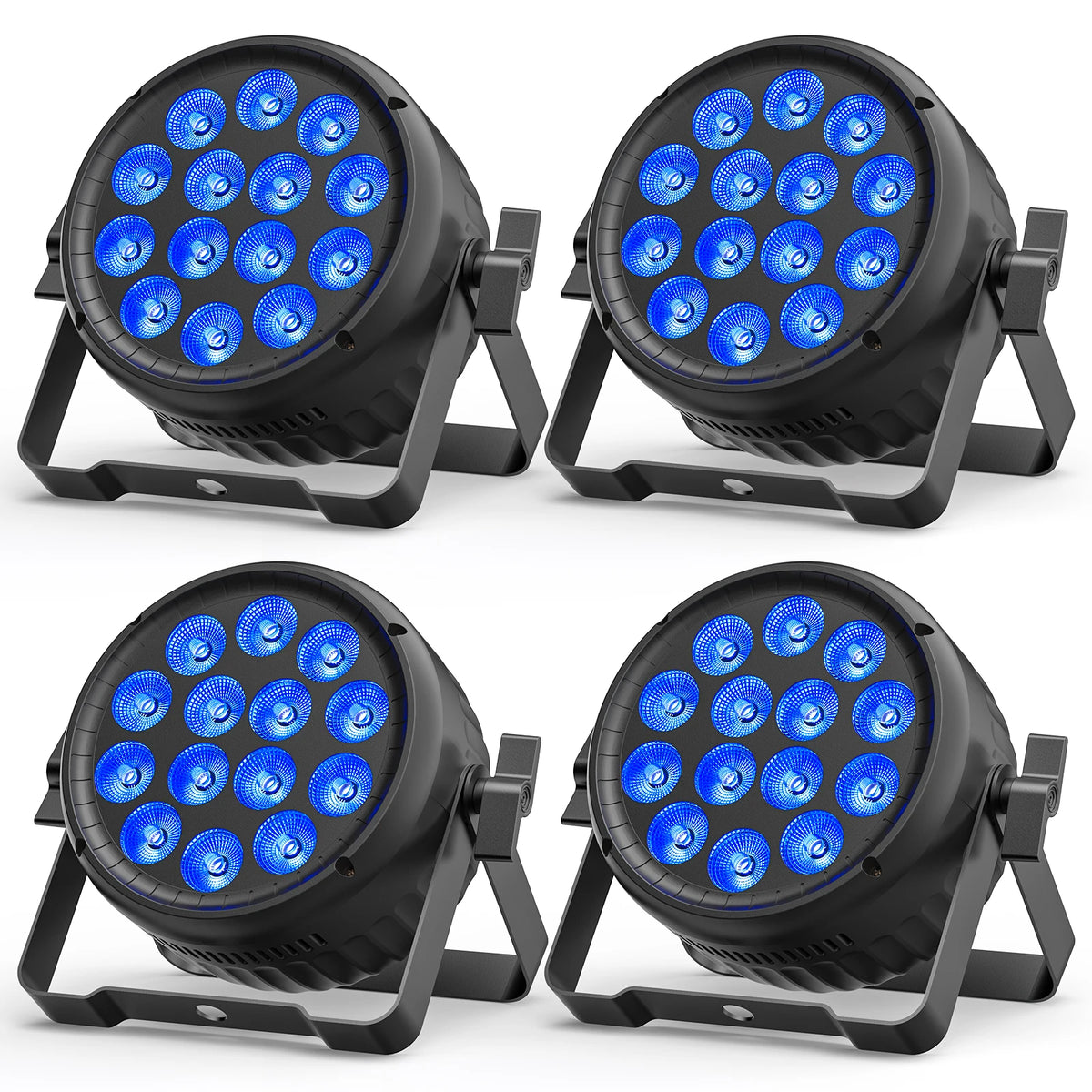 Yiflamefly 4Pcs/Set 180W Par Lights 14X15W RGBW LED Stage Lights DMX DJ Lights For Party Event Wedding Holiday Bar Christmas