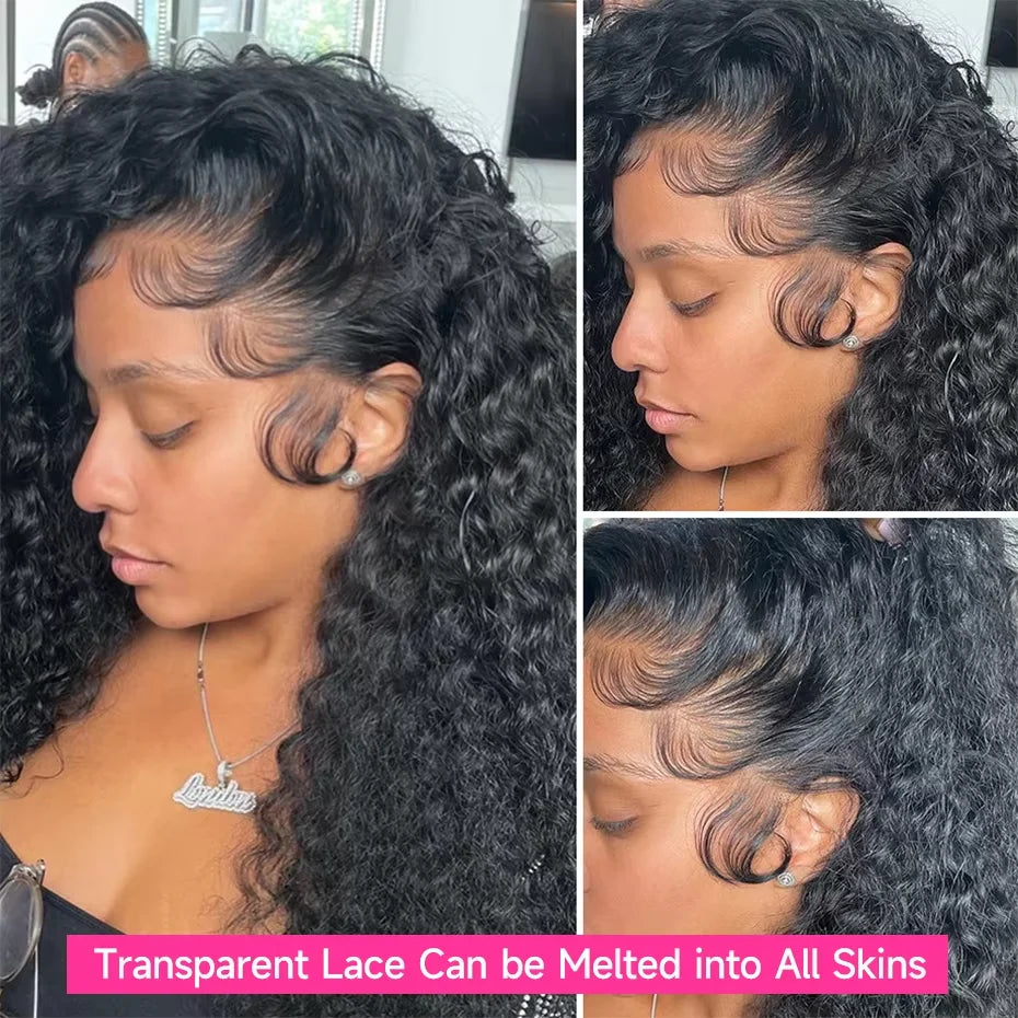 Burmese Curly 7x6 Transparent Lace Front Wig Vietnamese Raw Hair  Human Hair Wigs Bouncy Curly Deep Curly lace Frontal Wig