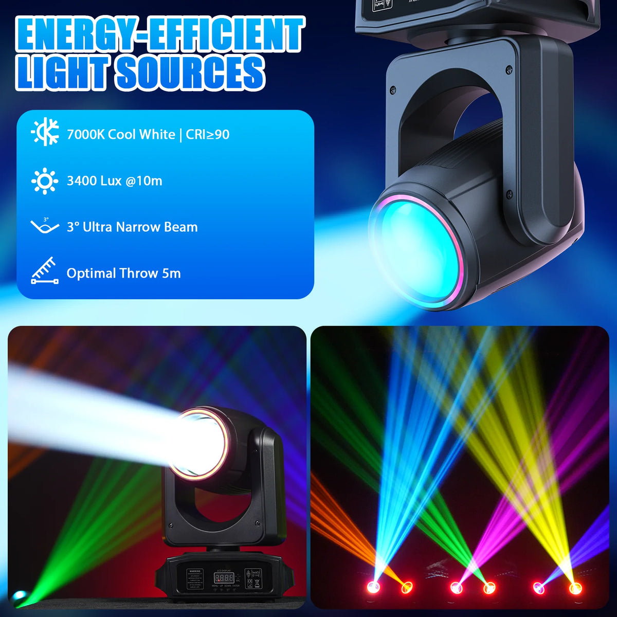 2PCS 150W RGB LED Moving Head Light Beam Effect Lighting DJ Disco Party Lights for Stage Concert Wedding Theater Live Show Club - Party & Stage Lighting from Linloft.