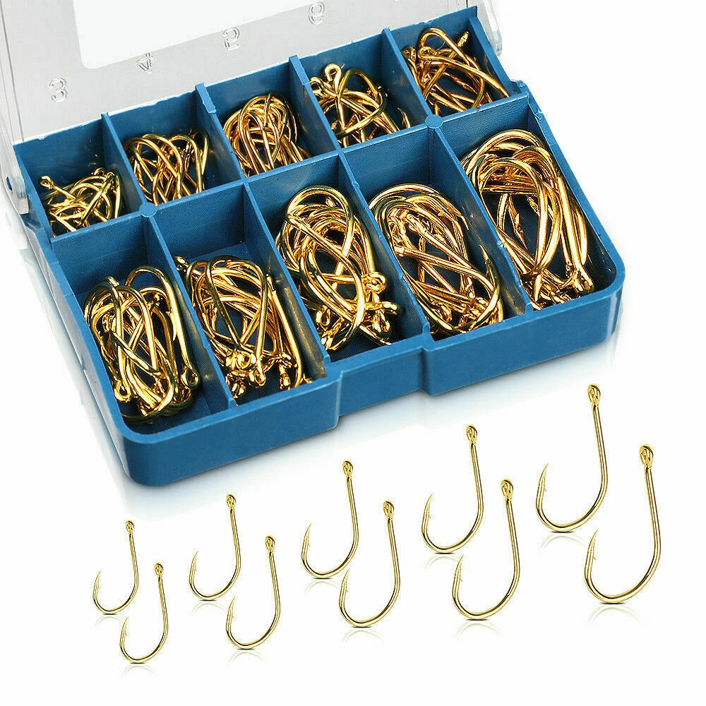 1set Universal Paired Perforated Fish Hook Mixed Set with Barb Box Mixed Set Round Hole Fishing Hook Complete Set Fishing Hooks