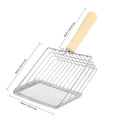 Cat Litter Shovel Wood Handle Metal Scooper with Hook Portable Stainless Steel Sifting Kitten Toilet Cleaning Tool Pet Products - Pet Supplies from Linloft.