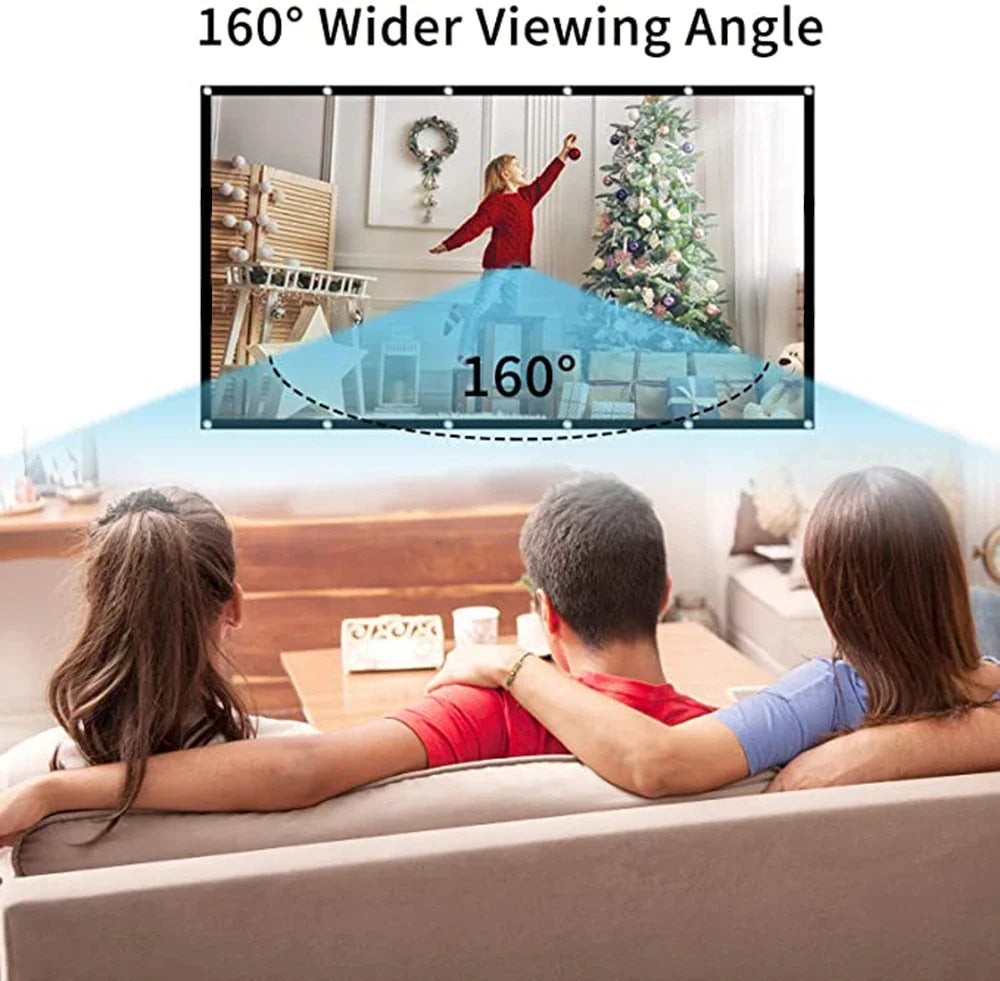 60 72 84 100 120 150 inch Simple Foldable Projection Screen 100inch Curtain 16:9 Outdoor Full HD 2K 4K Projector Screen Curtain - Electronics & Accessories from Linloft.