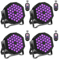 U'King 4PCS 36 LED Stage Flat Par Lighting 36W UV Blacklight DMX512 Effect for DJ Disco Party Christmas Bar Club Show Lights