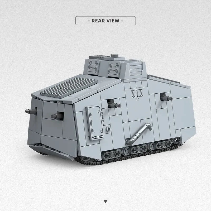920Pcs WW1 A7V Heavy Tank Building Blocks Military Armored Vehicle Model DIY Assembly Bricks Hobby Collection Decor Gift