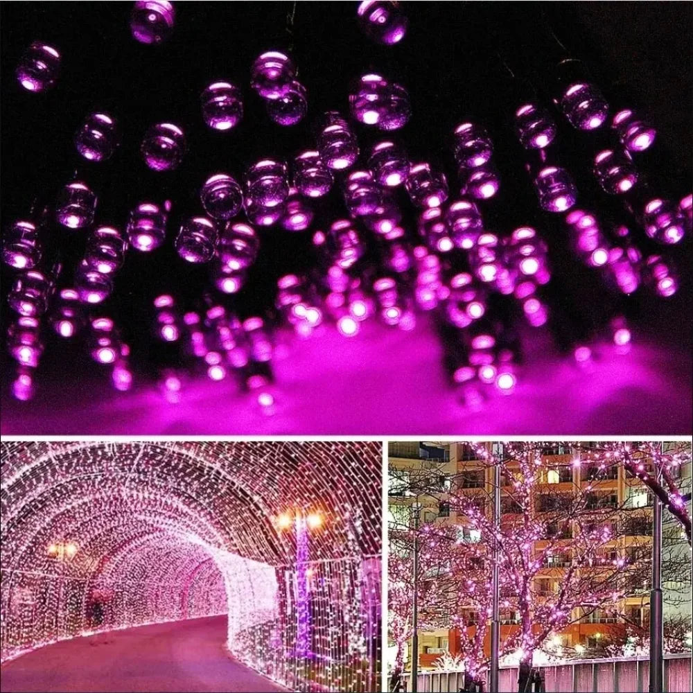 8Colors Outdoor Solar Light Garden Warm/Purple/RGB LED Strip String Fairy Lights Solar Lamp Waterproof Garland Christmas Decor - String Lights from Linloft.