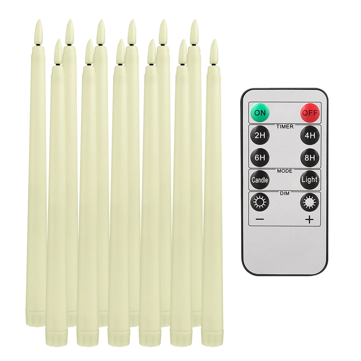 Flameless Taper Candles with Remote Control Flickering LED Candles Taper Warm White Light LED Candlesticks for Christmas Wedding - Seasonal & Holiday from Linloft.