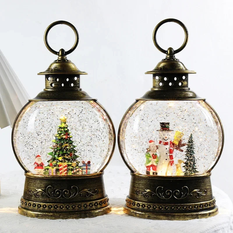 Christmas Easter Carnival Decorations Wind Lights Music Boxes Crystal Balls Santa Claus Tree Lights Ornaments Christmas Gifts