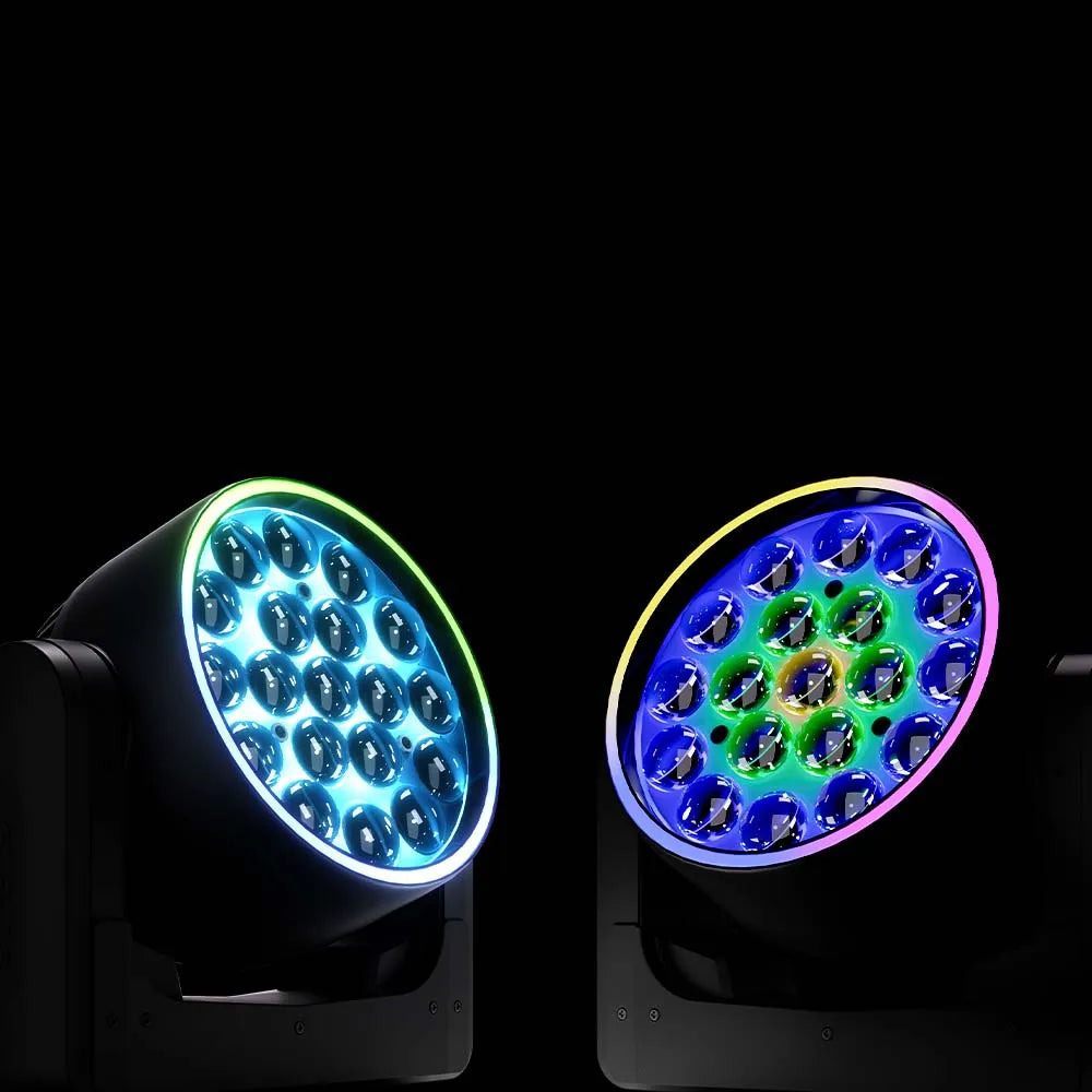 SHEHDS New 19x15w 25w RGBW 4in1 LED Wash Beam Moving Head With Ring For DJ Disco Wedding Theaters Church Christmas