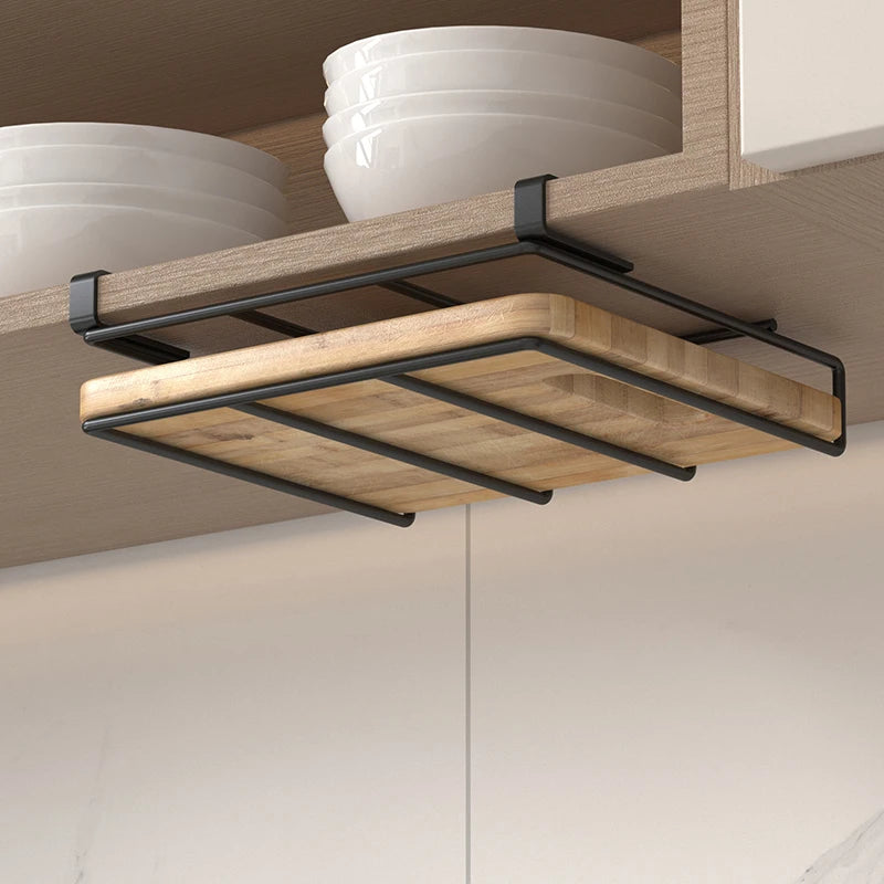Kitchen Hanging Organizer Rack with Hooks Under Cupboard Multipurpose Wall-mounted Kitchen Organizers Storage Rack