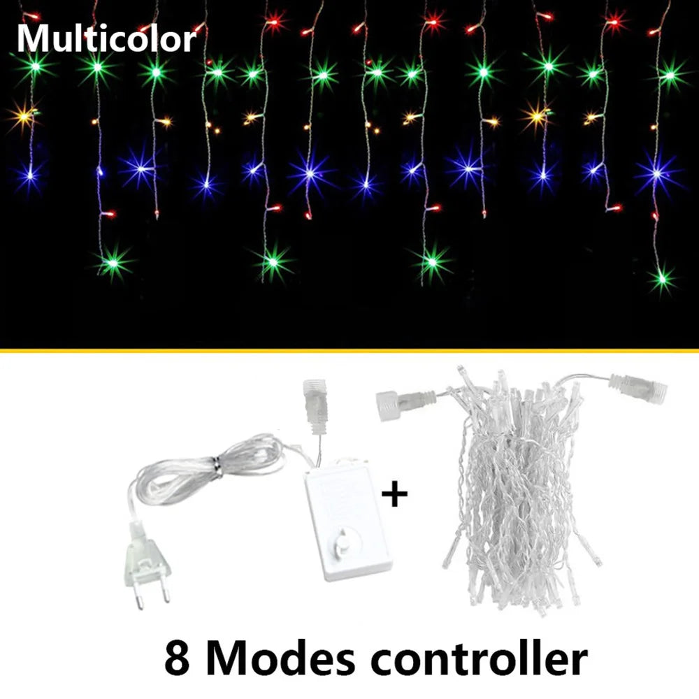 Icicle String Lights LED Fairy Lights Christmas Garland For New Year Party Wedding Garden Terrace Christmas Decoration Lamps - String Lights from Linloft.