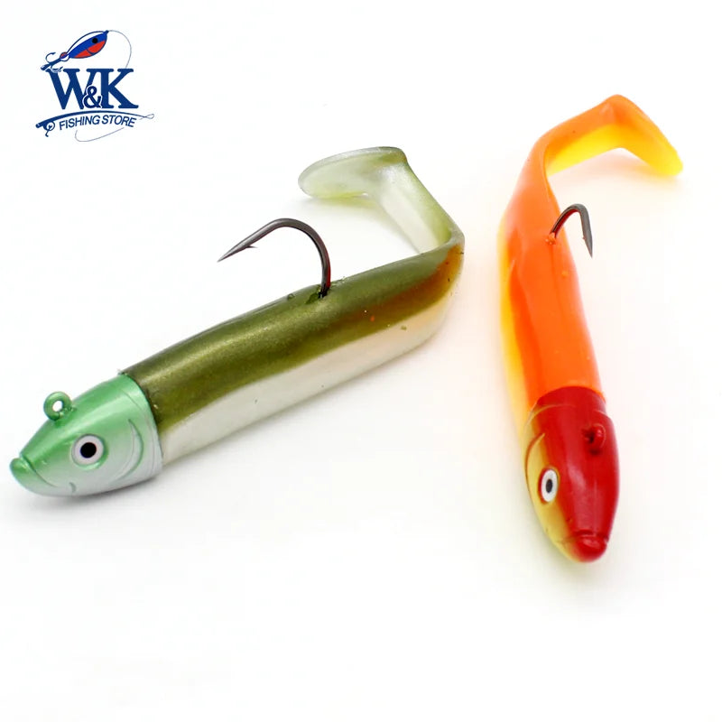 Soft Bait KIT with 120g JIG 14.5cm Paddle Tail for Rock Fish Cod Pollock Trolling Fishing Lures 7.3inch 150g Boat Fishing Vinyl