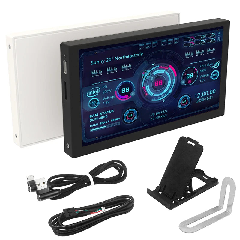 TURZX 5 Inch USB Type-C Secondary Screen 800*480 IPS LCD Computer CPU GPU RAM HDD Monitor NO HDMI-compatible Display NO AIDA64