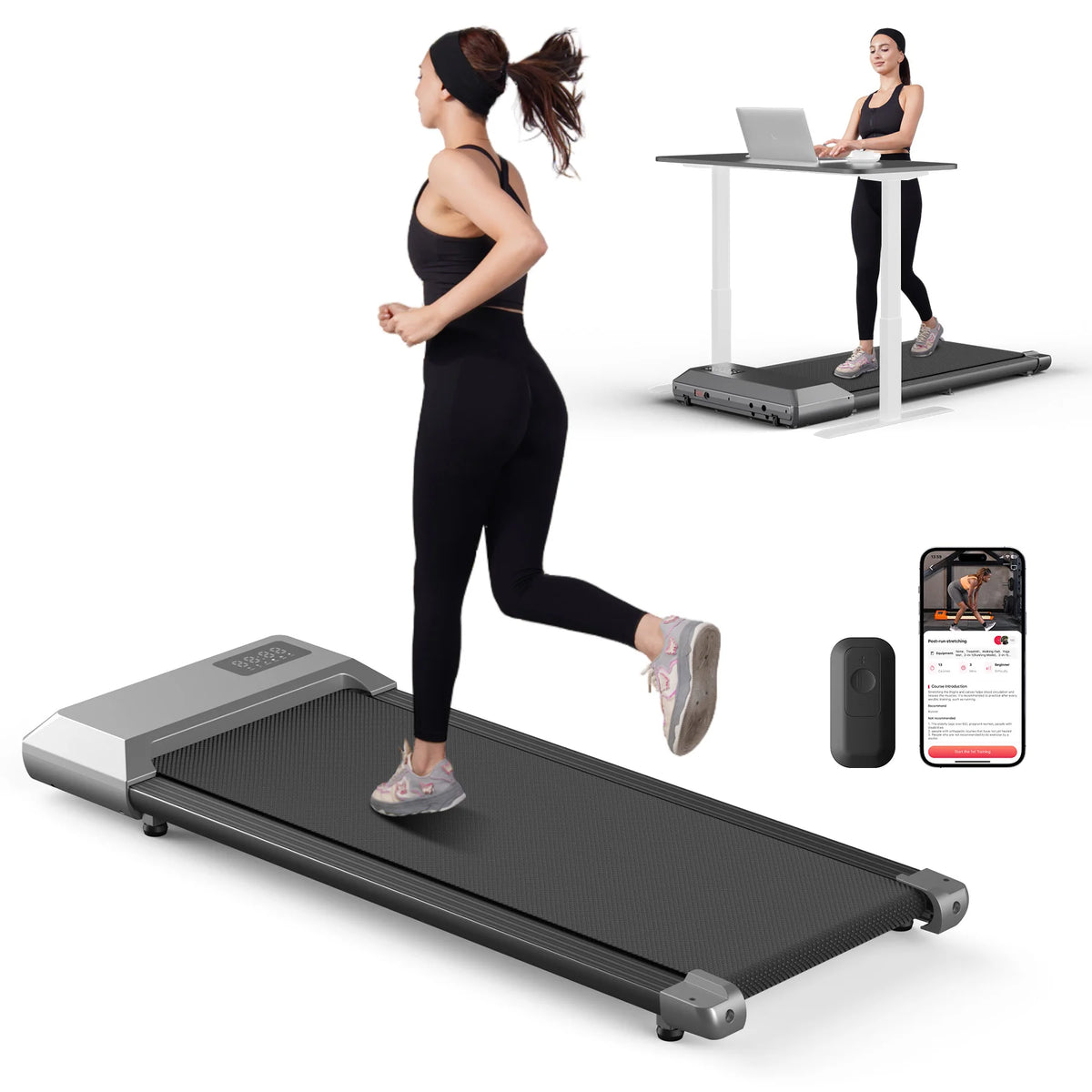 300lbs Treadmill for Home 2.5HP Treadmills Walking Pad LCD Digital Data Display 2in1 Walking Running Fitness Exercise Machine - Fitness & Sporting Equipment from Linloft.