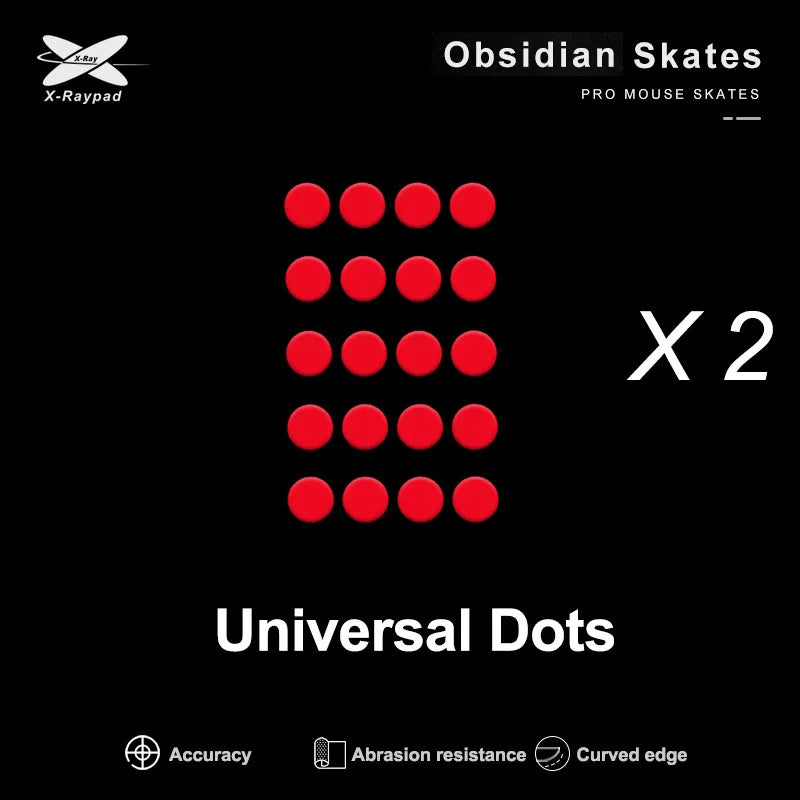X-Raypad Obsidian Control Mouse Skates Universal 6.5mm Diameter Dots - 40pcs