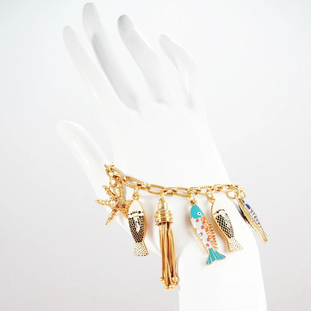 Jelly Fish charm Bracelet Bohemian Starfish Fish Tail Women Jewelry  WealthyBoo Official-Website