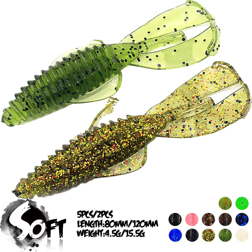 Soft Fishing Lure 5Pcs 4.5g 2Pcs 15.5g Bionic Silicone Fan-shaped Artificial Bait Wobblers Swimbait Outdoor Fishing Tackles