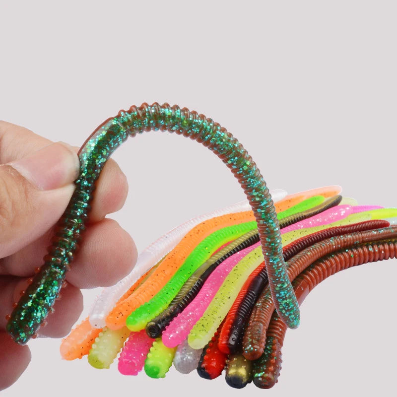 Noodle worm soft bait black pit slow sinking water falling lead-free mealworm sea bass reverse fishing fake bait lure bait