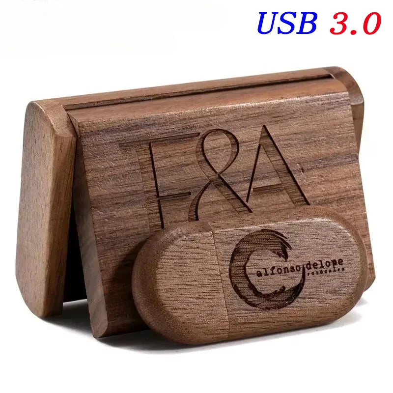 Wedding Gift USB 3.0 Stick 64GB Custom Logo Wooden Box Flash Drives 32GB Pendrive Free Sample U Disk 16GB 8GB 4GB Memory Stick - Electronics & Accessories from Linloft.