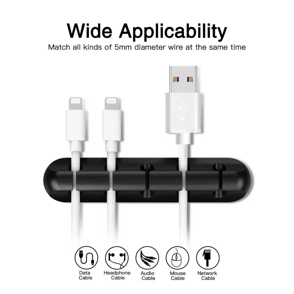 Cable Holder Clips Cable Management Cord Organizer Clips Silicone for USB Charging Cable Mouse Cable Wire PC Office Home Car
