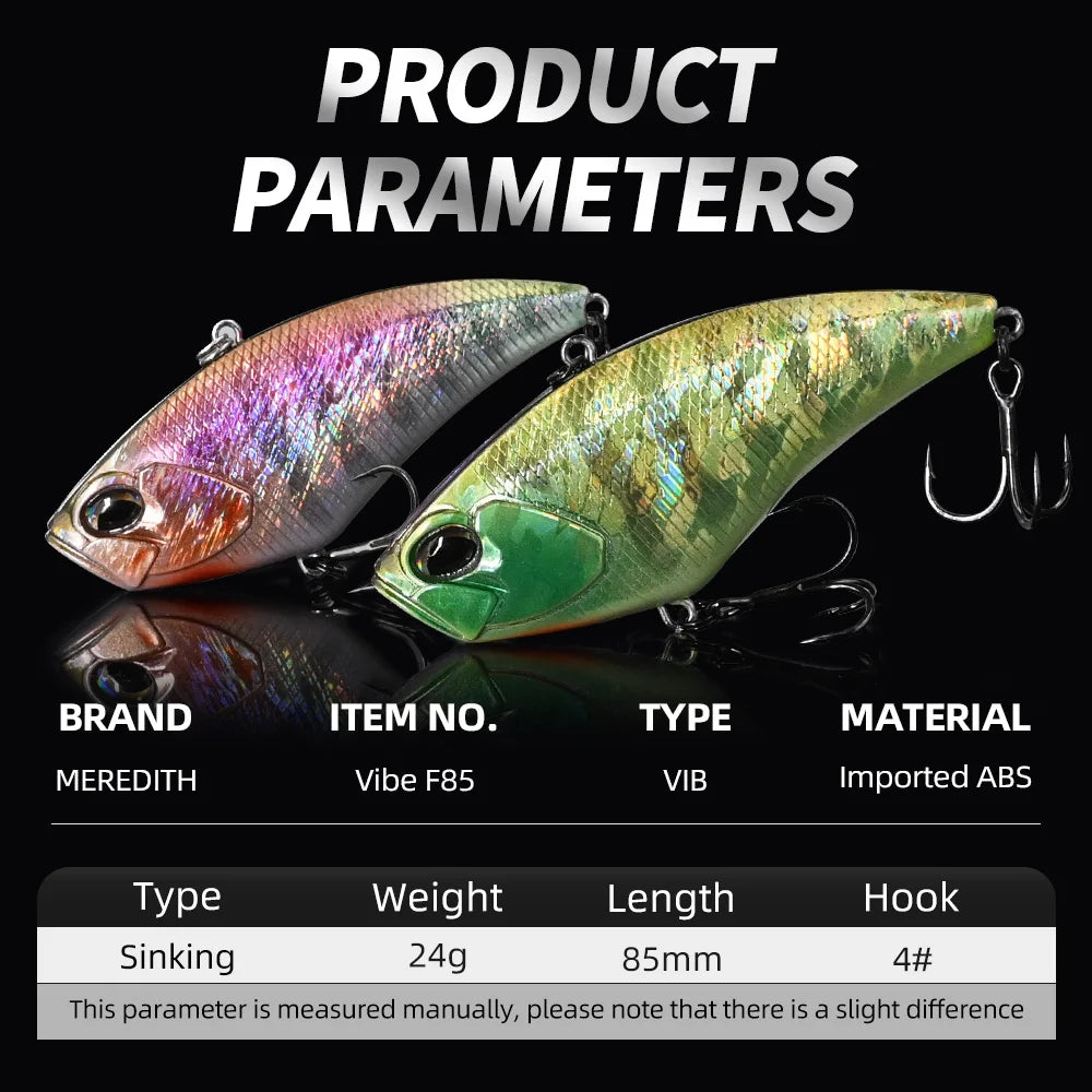 MEREDITH Apex Vibe F85mm 24g Wobblers Fishing Tackle Fishing Lures Vibration Bait for Full Depth Artificial Accessories